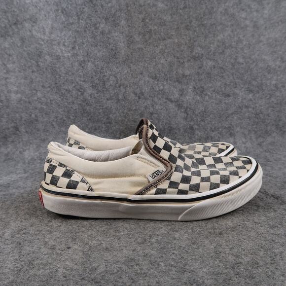 Vans Shoes Kids 3 Sneakers Classic Slip On Skate Casual Canvas Checkered Active - Picture 1 of 11